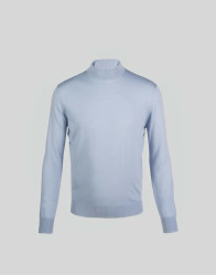 Castello d'Oro Light Blue Mock Neck Sweater  thumbnail